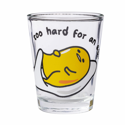 Gudetama Lazy Egg Poses 4 Pack Mini Glass Set, 1.5 Ounces