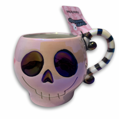 Taza calavera rosa