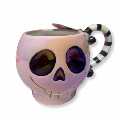 Taza calavera rosa